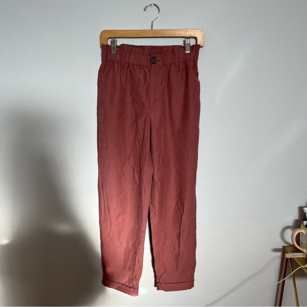 ZARA MAUVE HIGH WAISTED TROUSERS SIZE SMALL